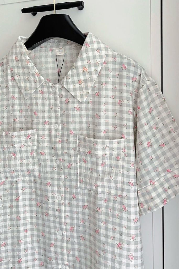 Pijama ngắn freesize FS Caro Py Set Gray