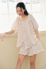 Đồ bộ mặc nhà Freesize phom rộng FS Polka Set in Red