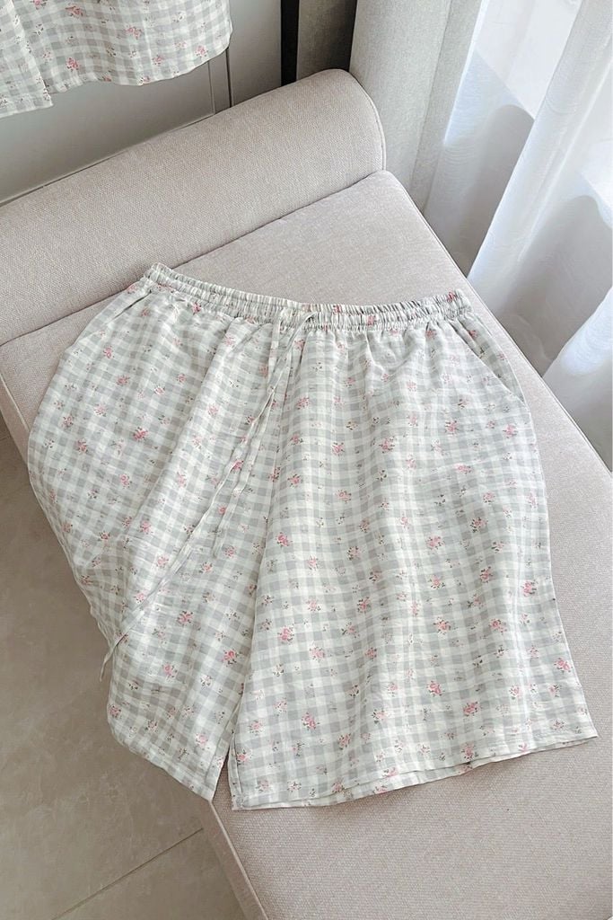 Pijama ngắn freesize FS Caro Py Set Gray