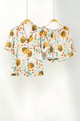 Pijama ngắn Lụa gấm Bee Py Set