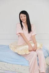 Pijama dài lụa trơn phom rộng mới Blushie Long Py Set