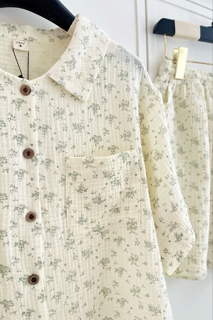 Pijama ngắn freesize FS Muslin Haze Py Set