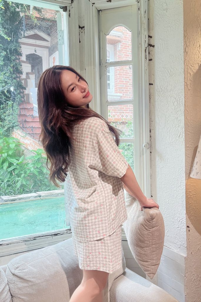 Pijama ngắn freesize FS Caro Py Set Gray
