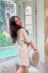 Pijama ngắn freesize FS Caro Py Set Gray