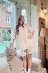 Pijama ngắn freesize FS Caro Py Set Gray