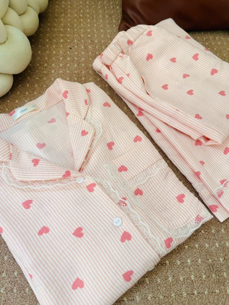 Pijama dài tay Freesize phom rộng FS Sweetheart Long Sleeve Set
