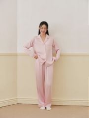 Pijama dài tay lụa trơn Blushie Long Sleeve Set