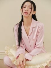 Pijama dài tay lụa trơn Blushie Long Sleeve Set