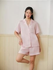 Pijama ngắn Lụa trơn phom mới Blushie Silk Py Set