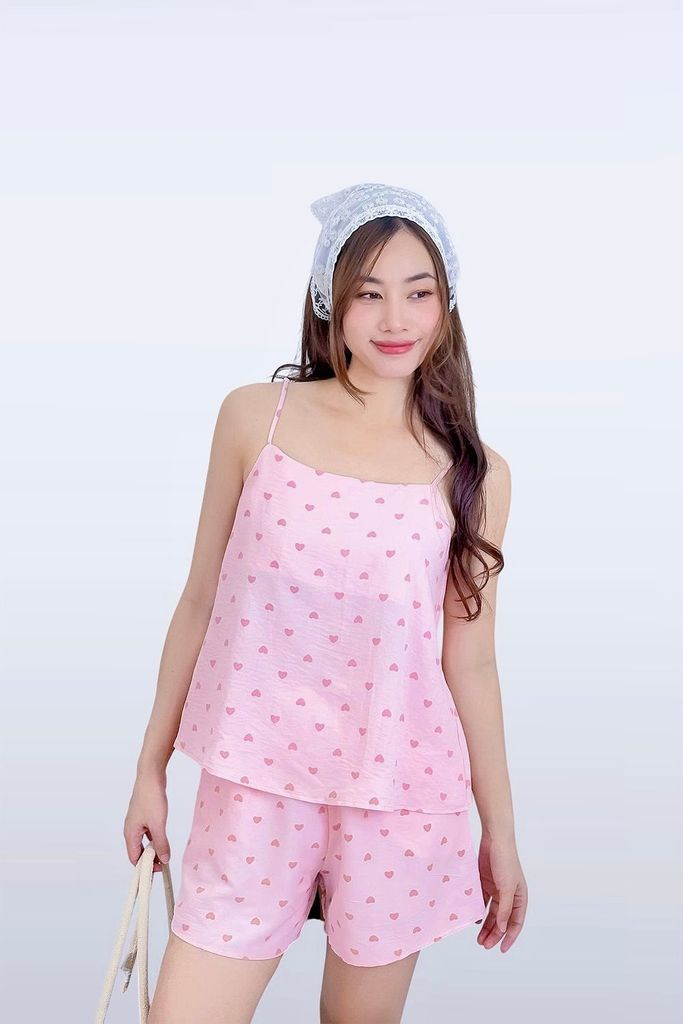 Bộ đồ 2 dây Cheris Straps Set in Pink