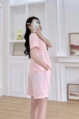 Pijama ngắn cổ V Vie Pink Py Set