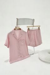 Pijama ngắn Lụa trơn phom mới Blushie Silk Py Set