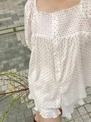 Đồ bộ mặc nhà Freesize phom rộng FS Polka Set in Red