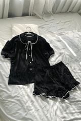Đồ bộ mặc nhà Freesize phom rộng FS Dottie Bow Set in Black
