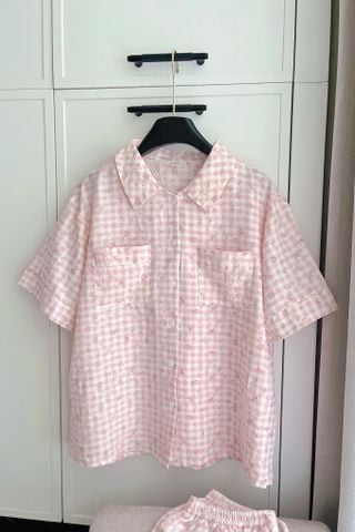 Pijama ngắn freesize FS Caro Py Set Pink*