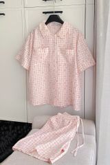 Pijama ngắn freesize FS Caro Py Set Pink*