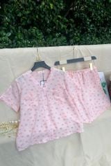 Pijama ngắn cổ V Vie Pink Py Set