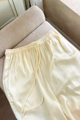 Pijama dài lụa trơn phom rộng mới Ivory Long Py Set