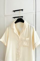Pijama dài lụa trơn phom rộng mới Ivory Long Py Set