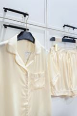Pijama ngắn lụa trơn phom mới Ivory Silk Py Set