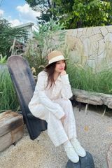 Pijama dài tay Freesize Zoe Pink Star Long Sleeve Set