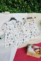 Pijama ngắn cổ V Vie Milla Py Set