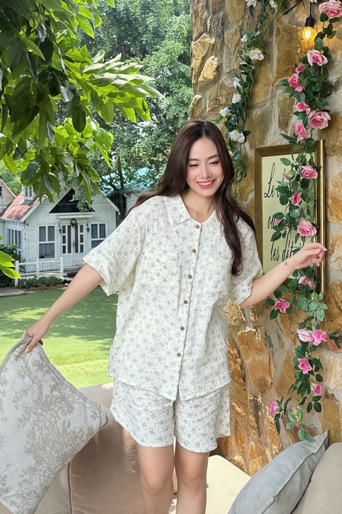 Pijama ngắn freesize FS Muslin Haze Py Set