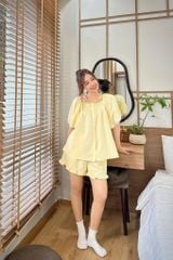 Đồ bộ mặc nhà Freesize phom rộng FS Polka Set in Yellow