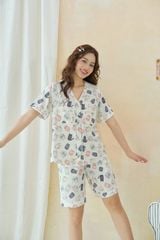 Pijama ngắn cổ V Vie Milla Py Set