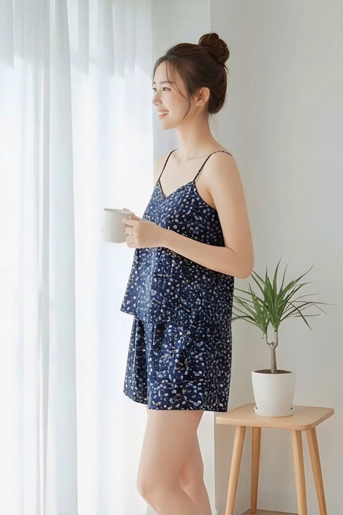 Đồ bộ 2 dây Navie Floral Straps Set