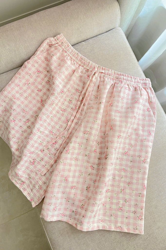 Pijama ngắn freesize FS Caro Py Set Pink*