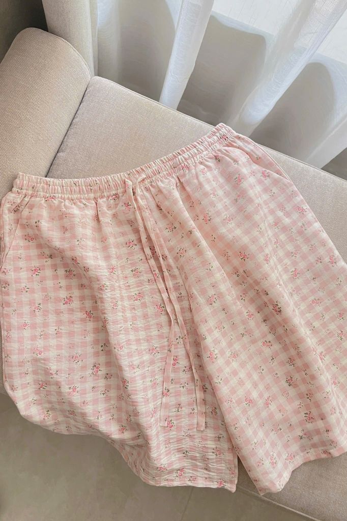 Pijama ngắn freesize FS Caro Py Set Pink*