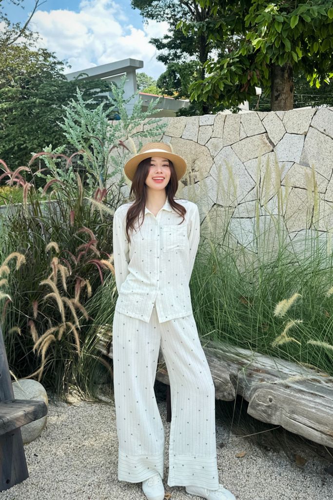 Pijama dài tay Freesize Zoe Green Long Sleeve Set