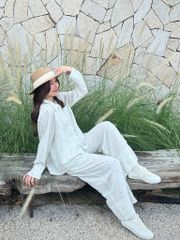 Pijama dài tay Freesize Zoe Green Long Sleeve Set