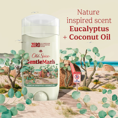  Lăn Khử Mùi Old Spice GentleMan's Blend Eucalyptus with Coconut Oil 85Gr (Sáp Trắng) 