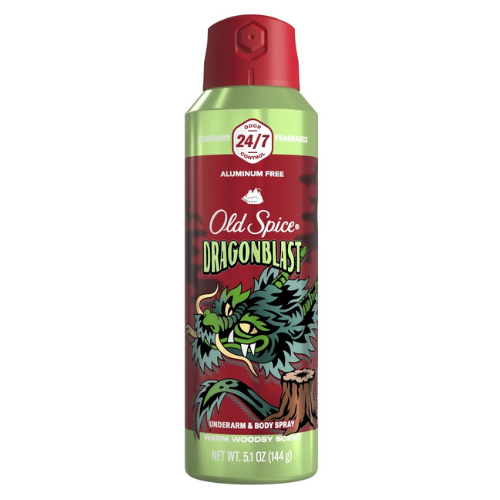 Xịt Khử Mùi Old Spice Dragonblast Aluminum Free Body Spray Fresh Scent Of Sandalwood & Vanilla 144Gr 