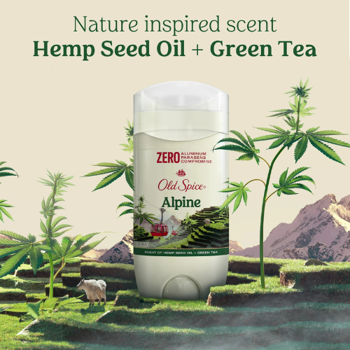  Lăn Khử Mùi Old Spice Fresher Collection Alpine with Hemp Seed Oil 85Gr (Sáp Xanh) 