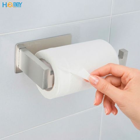 Kệ để cuộn giấy vệ sinh dán tường inox 304 Hobby Home Decor G12