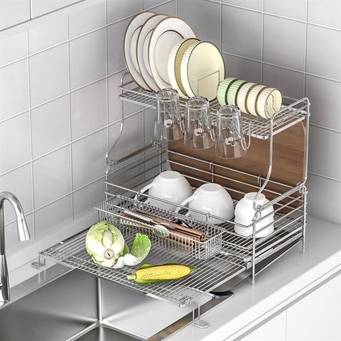 Kệ chén đa năng 2 tầng gác chậu inox 304 Hobby home decor KC5
