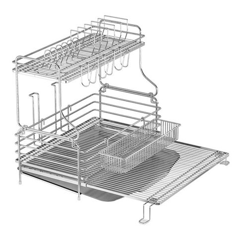 Kệ chén đa năng 2 tầng gác chậu inox 304 Hobby home decor KC5