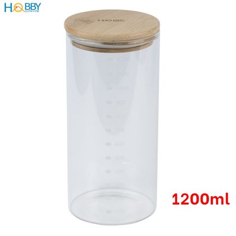 Hũ thuỷ tinh nắp gỗ ron cao su 3 size tuỳ chọn Hobby home decor LTT2