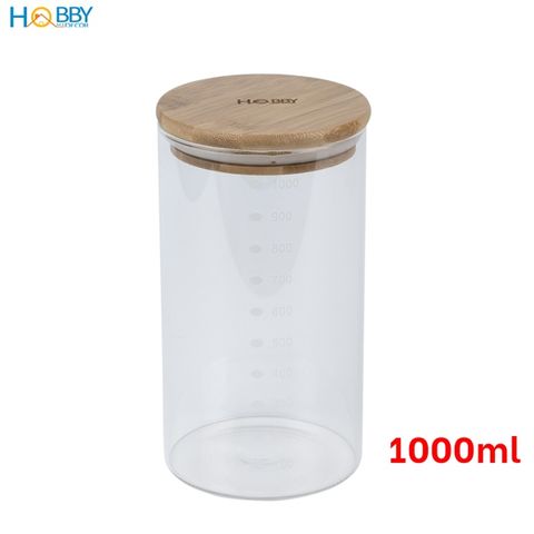 Hũ thuỷ tinh nắp gỗ ron cao su 3 size tuỳ chọn Hobby home decor LTT2