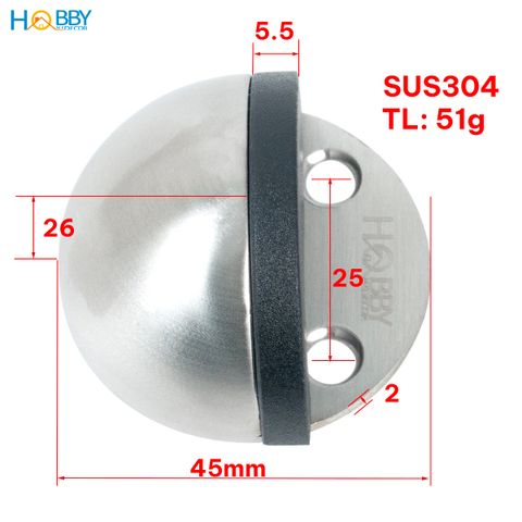 Chặn cửa bán nguyệt chống va đập tường inox 304 Hobby home decor CC14