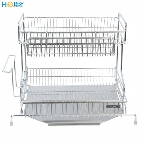 Kệ chén đa năng 2 tầng có khay hứng nước inox 304 Hobby home decor KC9