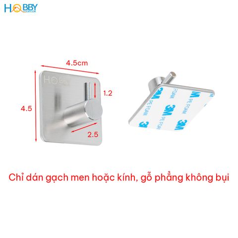 Combo 4 móc treo đồ dán tường inox 304 HOBBY Home Decor TV160-4