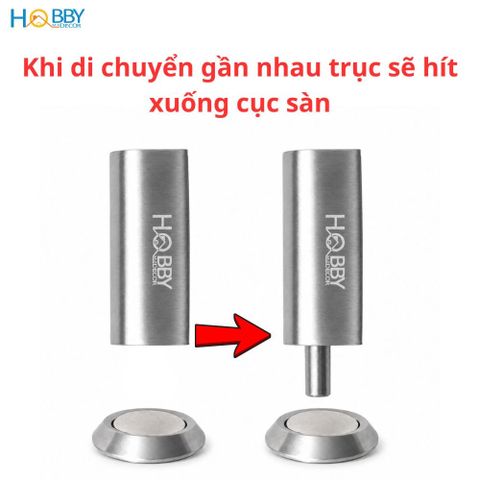 Cục hít giữ cửa nhôm inox 304 gắn sàn Hobby Home Decor CC18
