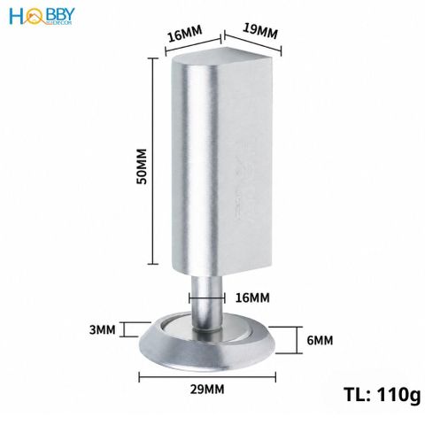Cục hít giữ cửa nhôm inox 304 gắn sàn Hobby Home Decor CC18
