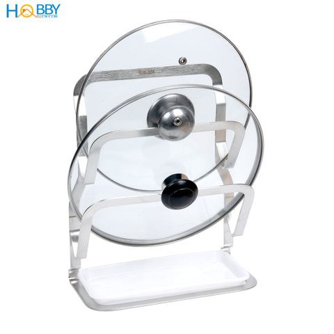 Giá treo nắp vung thớt 2 tầng inox 304 dán tường Hobby Home Decor TT13