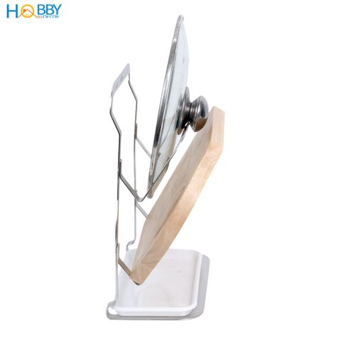 Giá treo nắp vung thớt 2 tầng inox 304 dán tường Hobby Home Decor TT13