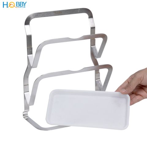 Giá treo nắp vung thớt 2 tầng inox 304 dán tường Hobby Home Decor TT13